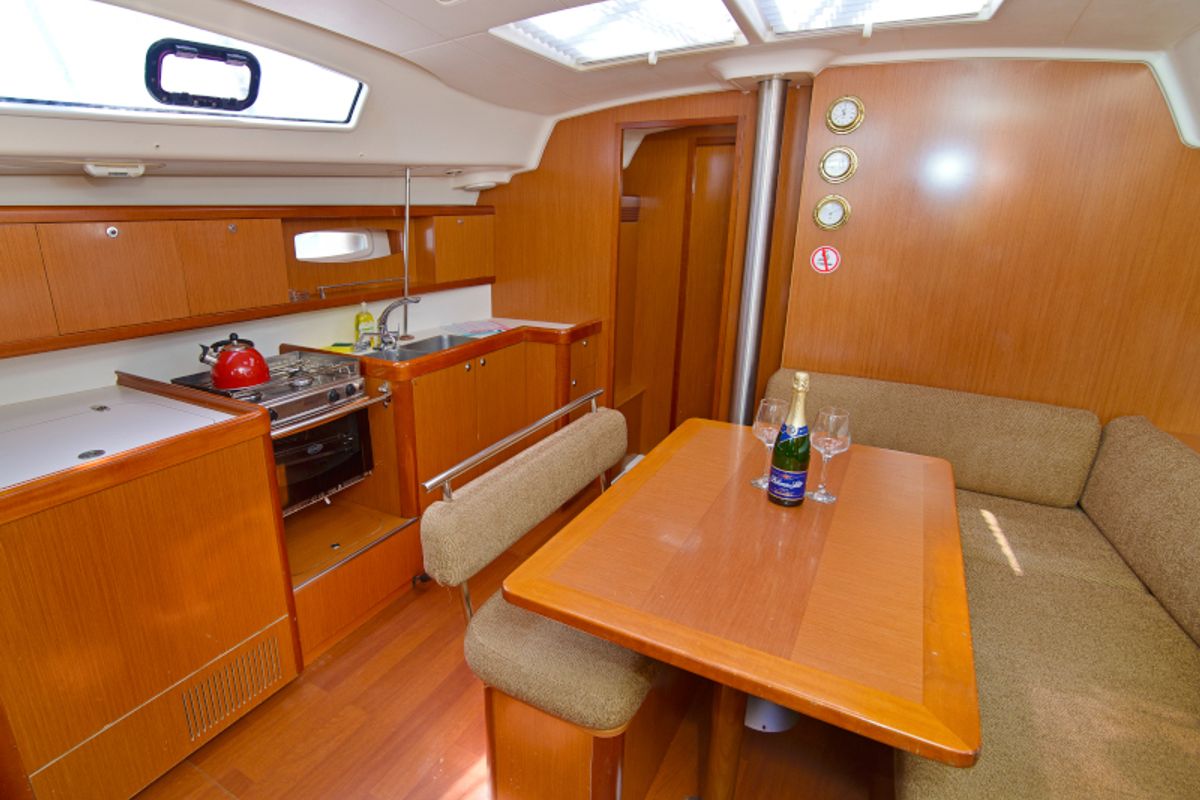 Galley of SAPHISO II, a Beneteau Oceanis 43 sailboat at Betina, Croatia