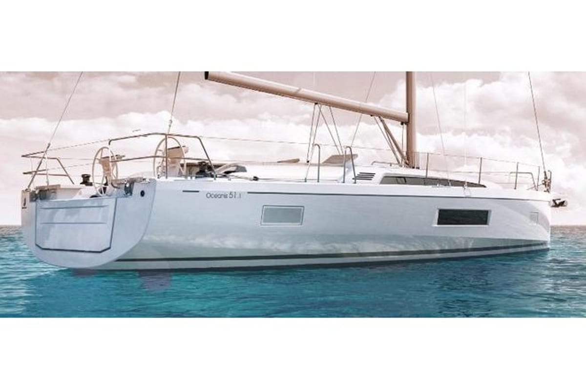 Exterior view of new Oc. 51.1 , a Beneteau Oceanis 51.1 sailboat at Salerno, Italy