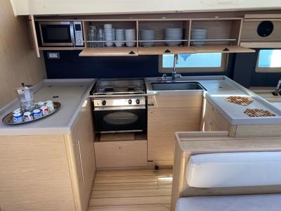 Galley of new Oc. 51.1 , a Beneteau Oceanis 51.1 sailboat at Salerno, Italy