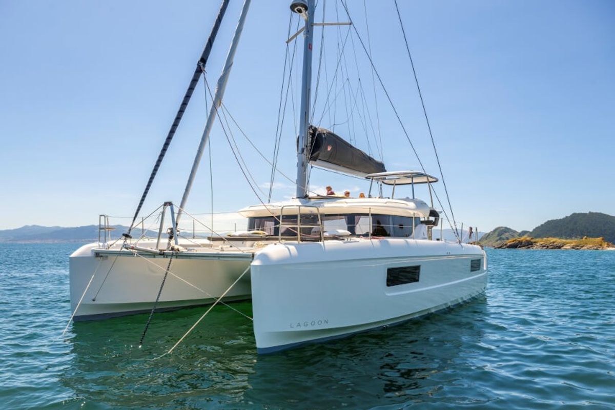 Exterior view of White Pearl, a Lagoon 43 catamaran at Road Town, British Virgin Islands