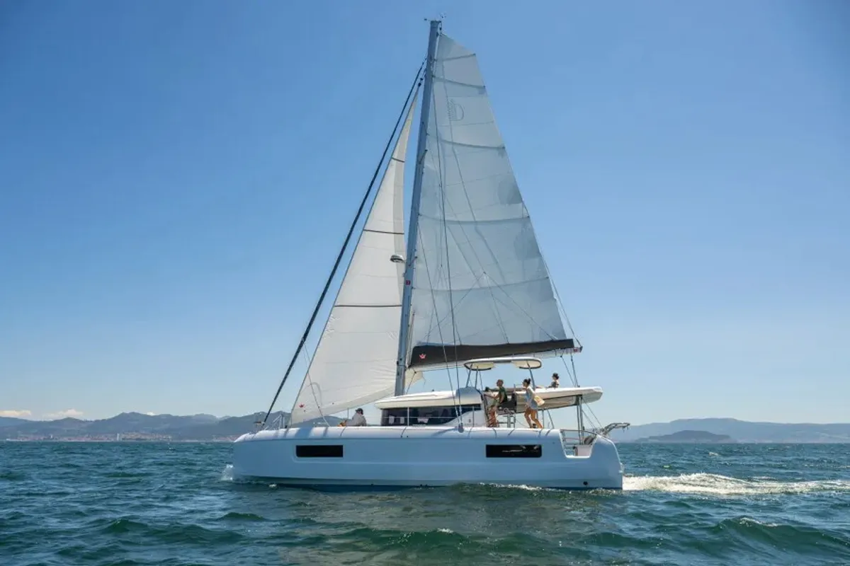 Exterior view of White Pearl, a Lagoon 43 catamaran at Road Town, British Virgin Islands