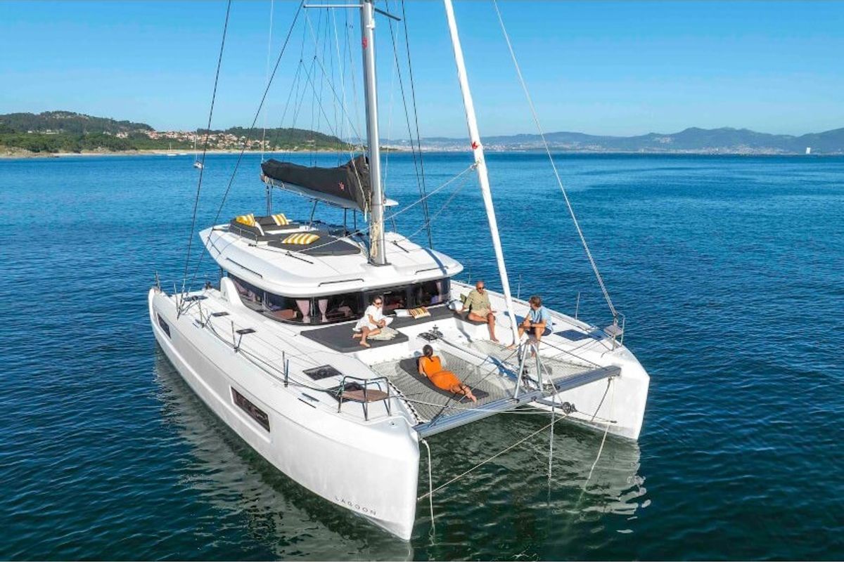 Exterior view of White Pearl, a Lagoon 43 catamaran at Road Town, British Virgin Islands