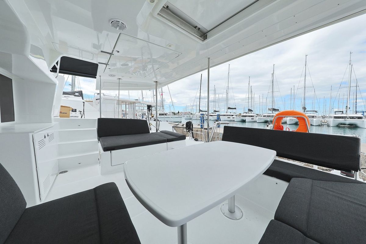 Deck of Must Have, a Lagoon 450 F catamaran at Općina Sukošan, Croatia