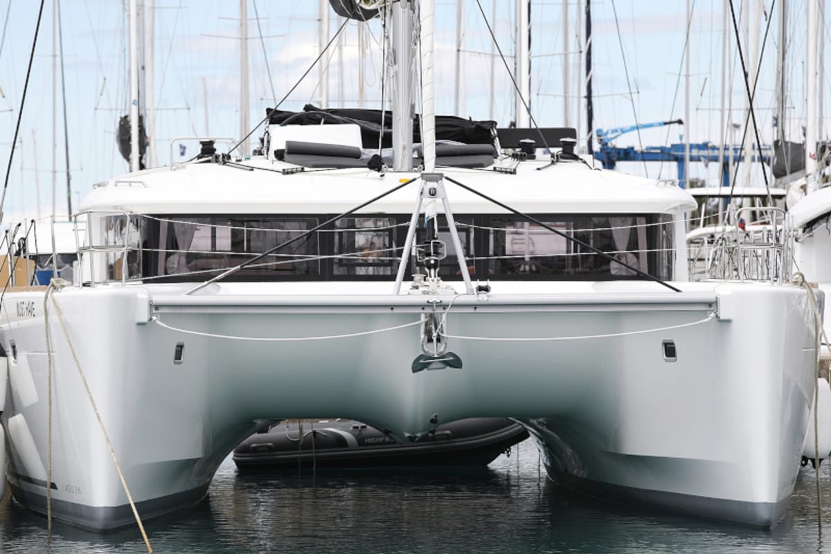 Exterior view of Must Have, a Lagoon 450 F catamaran at Općina Sukošan, Croatia