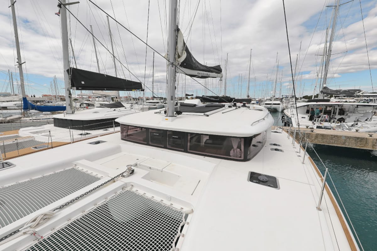 Deck of Must Have, a Lagoon 450 F catamaran at Općina Sukošan, Croatia