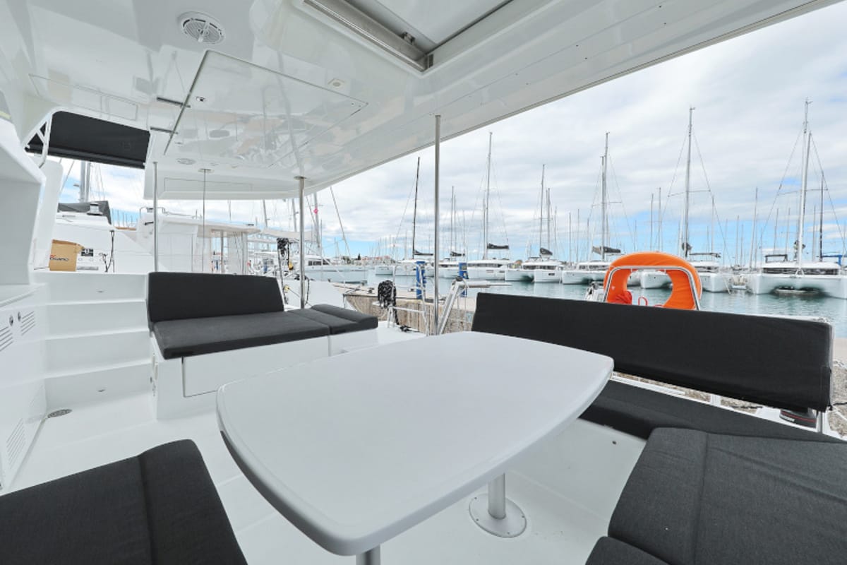 Deck of Must Have, a Lagoon 450 F catamaran at Općina Sukošan, Croatia