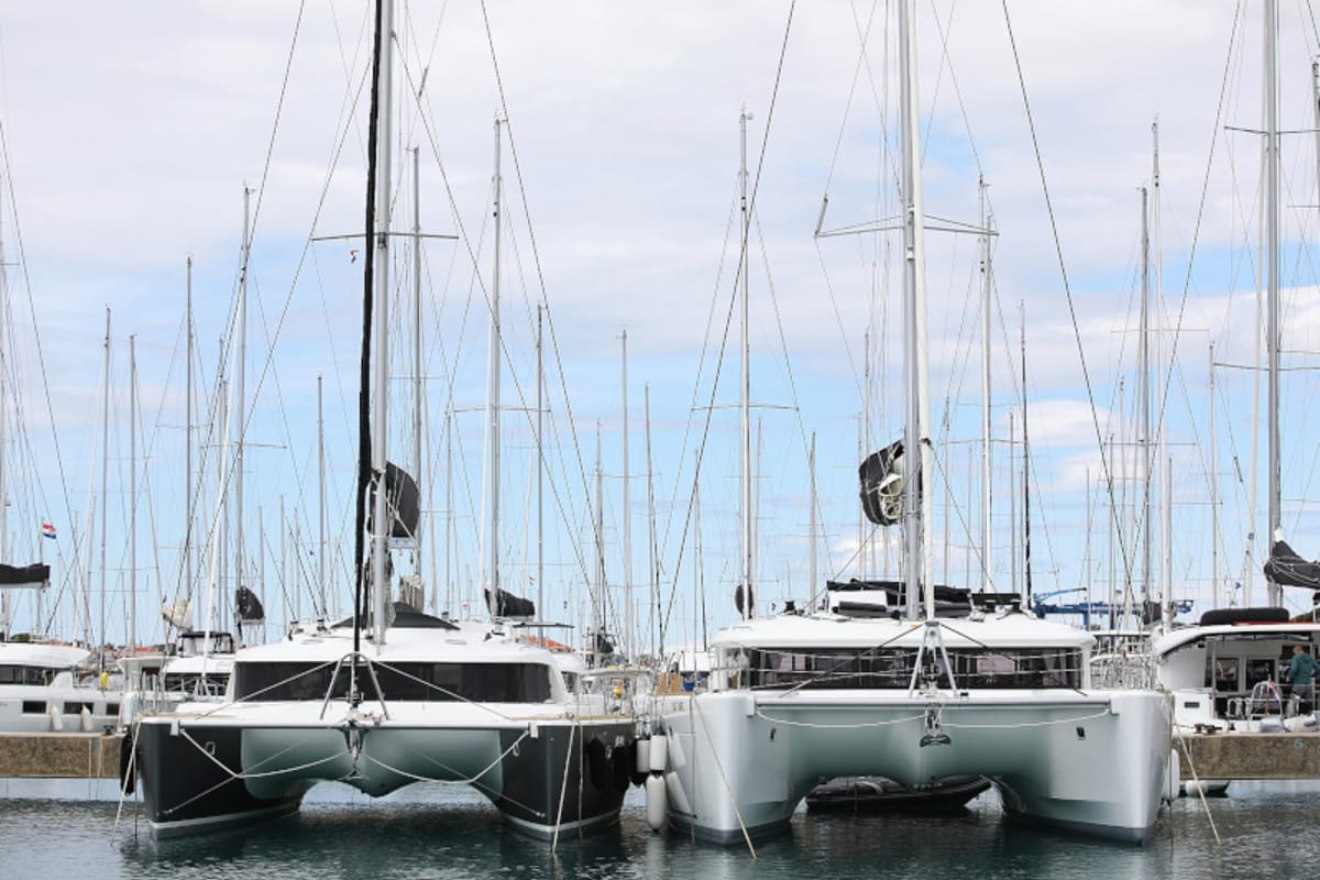 Exterior view of Must Have, a Lagoon 450 F catamaran at Općina Sukošan, Croatia