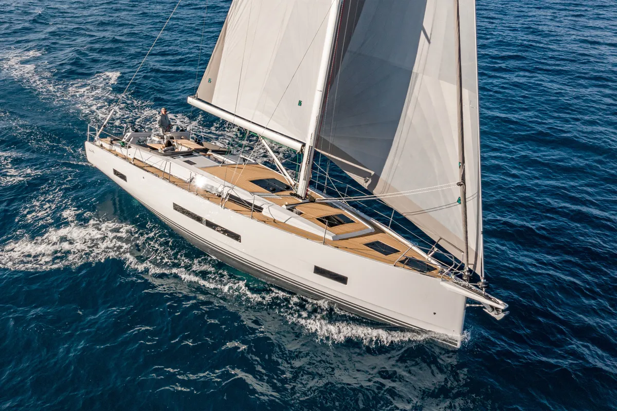 Exterior view of TBA, a Hanse Yachts Hanse 460 sailboat at Municipal Unit of Rhodes, Greece