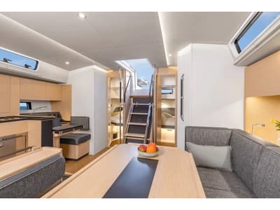 Salon of TBA, a Hanse Yachts Hanse 460 sailboat at Municipal Unit of Rhodes, Greece