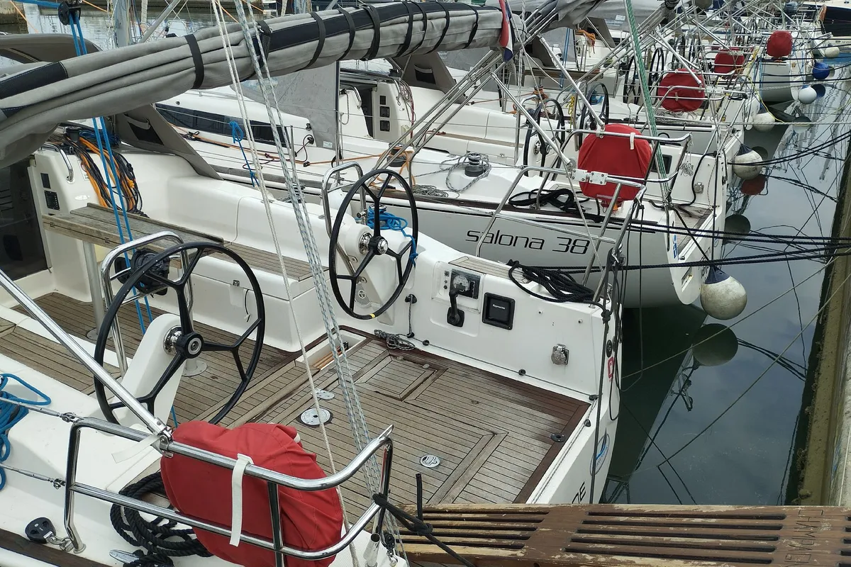 Cockpit of Cherry, a AD Boats Salona 38 sailboat at Izola / Isola, Slovenia