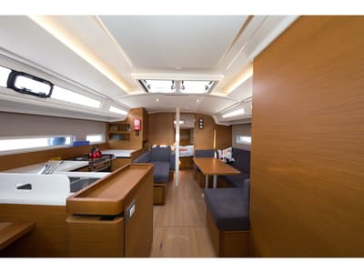 Cabin on Suncity 3, a Jeanneau Sun Odyssey 410 sailboat at Fethiye, Turkey
