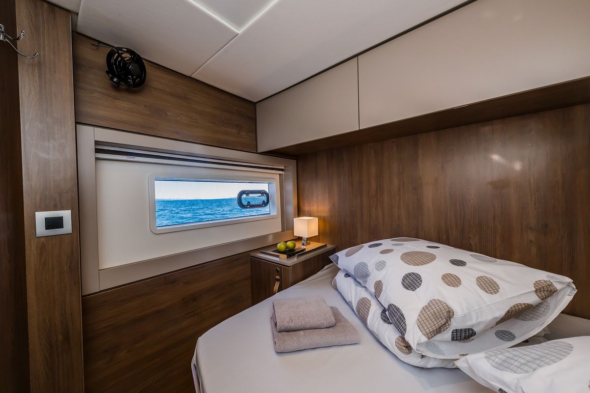 Cabin on Nouvelle Lune, a Bali 4.6 catamaran at Dubrovnik, Croatia