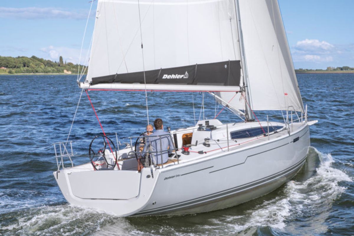 Exterior view of Hekla, a Dehler 34 sailboat at Altefähr, Germany