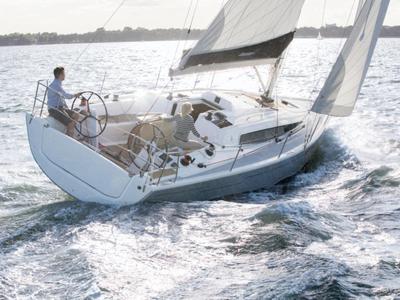 Exterior view of Hekla, a Dehler 34 sailboat at Altefähr, Germany