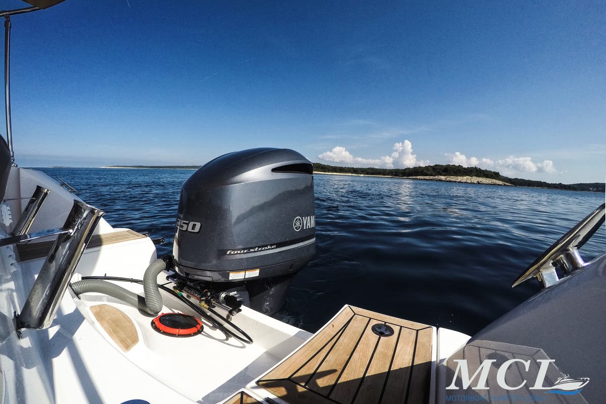 1145ML, a Galeon Galia 700 motorboat at Mali Lošinj, Croatia