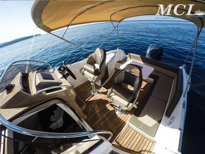 Deck of 1145ML, a Galeon Galia 700 motorboat at Mali Lošinj, Croatia