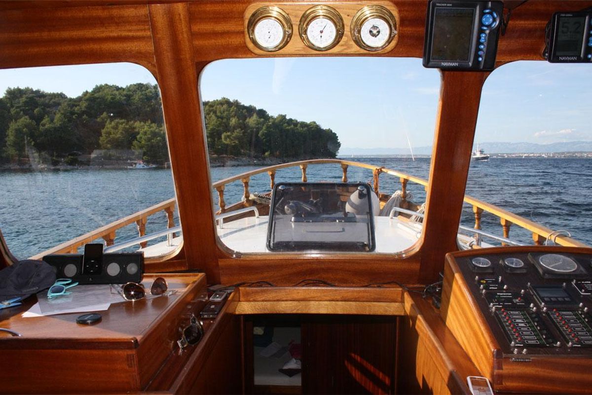 Cockpit of Luka, a Custom Made Yacht LUKA yacht at Zadar, Croatia