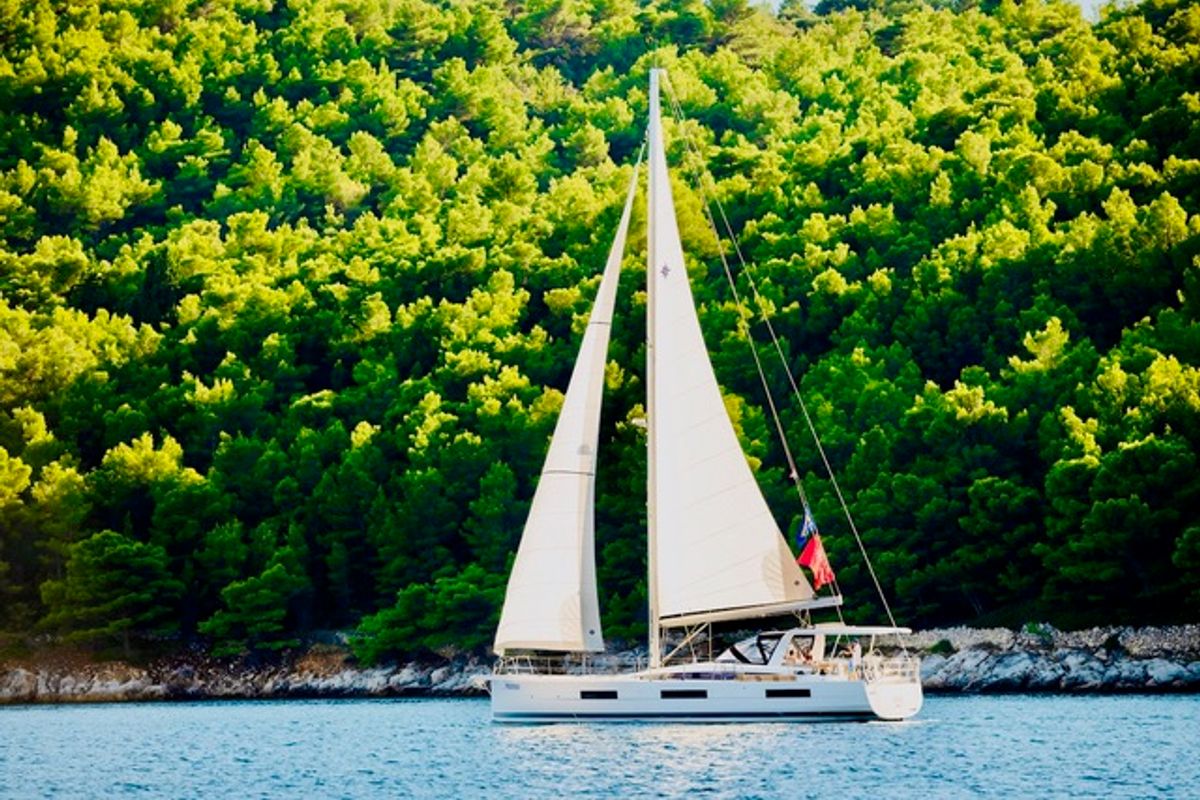 Exterior view of FRIENDS, a Jeanneau 60 sailboat at Grad Šibenik, Croatia