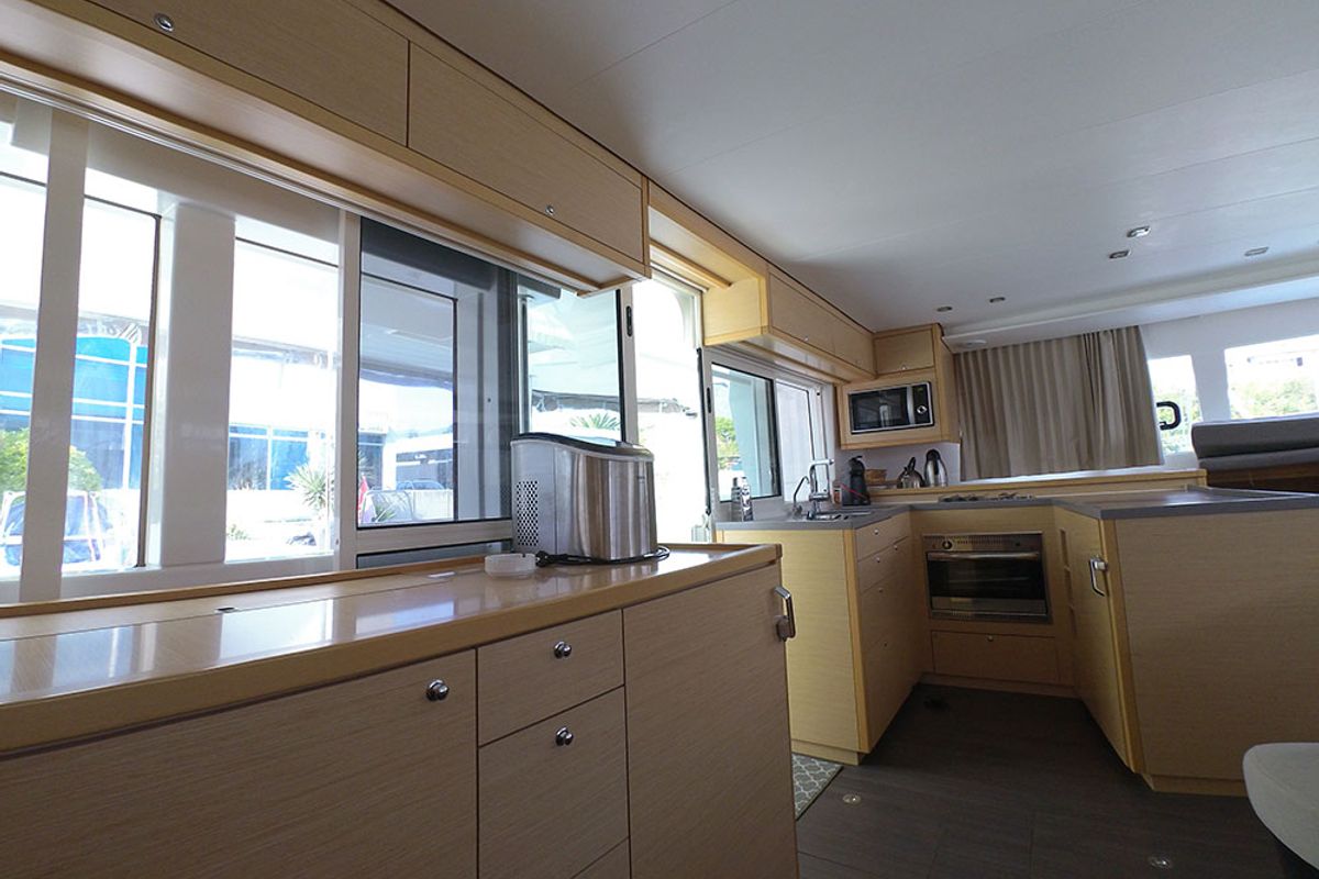 Galley of Belo, a Lagoon 450 F catamaran at Grad Kaštela, Croatia