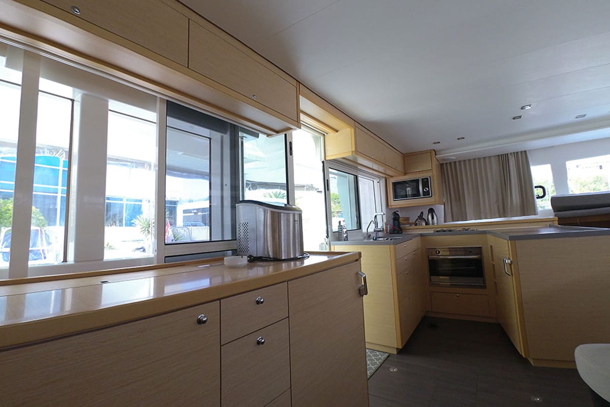 Galley of Belo, a Lagoon 450 F catamaran at Grad Kaštela, Croatia