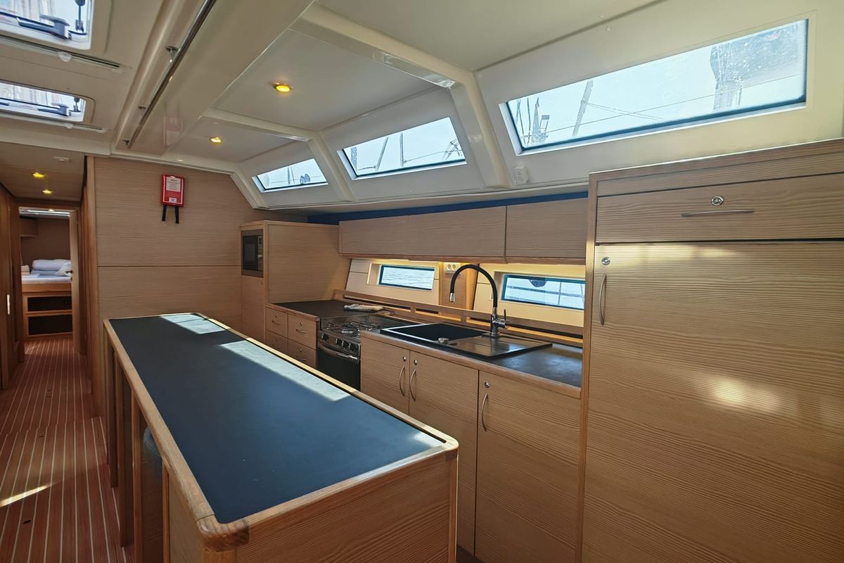 Galley of IRISA, a D&D Kufner 56 sailboat at Grad Trogir, Croatia