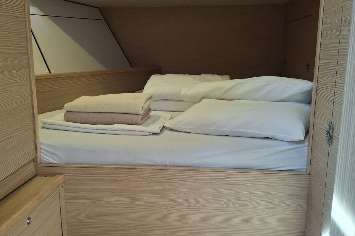 Cabin on IRISA, a D&D Kufner 56 sailboat at Grad Trogir, Croatia