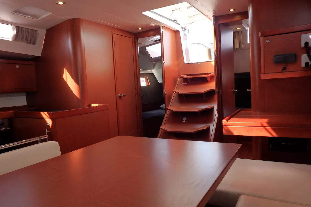 Galley of Joy, a Beneteau Oceanis 48 sailboat at Municipal Unit of Lefkada, Greece