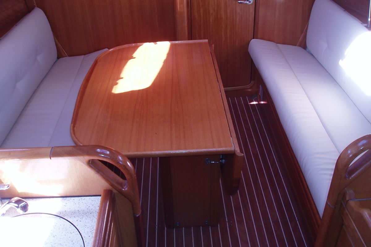 Salon of Sara, a Bavaria 30 Cruiser sailboat at Punat, Croatia