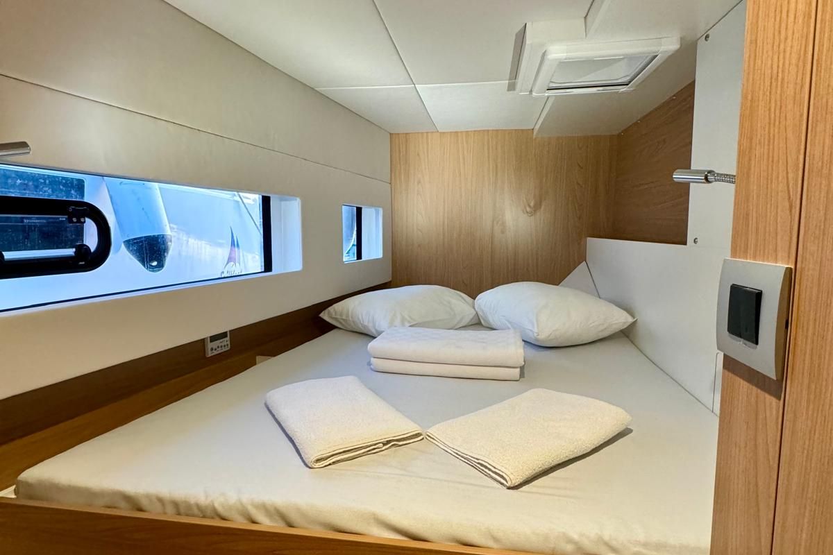 Cabin on Sail Dorado, a Bali Catsmart catamaran at Fethiye, Turkey