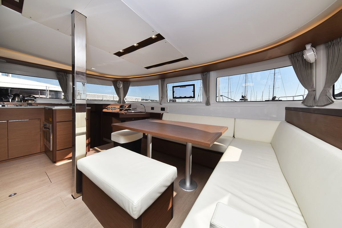 Salon of MAJESTIC, a Lagoon 46 catamaran at Općina Sukošan, Croatia
