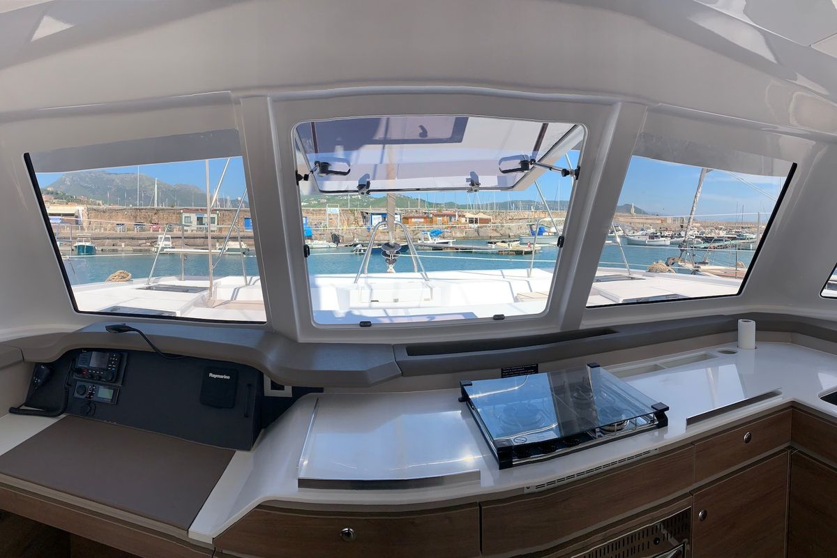 Galley of Kuma, a Bali Catspace catamaran at Salerno, Italy