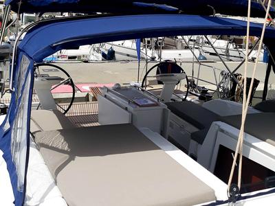 Deck of RAVISHING 560/2024, a Beneteau Oceanis 46.1 sailboat at Seget Donji, Croatia