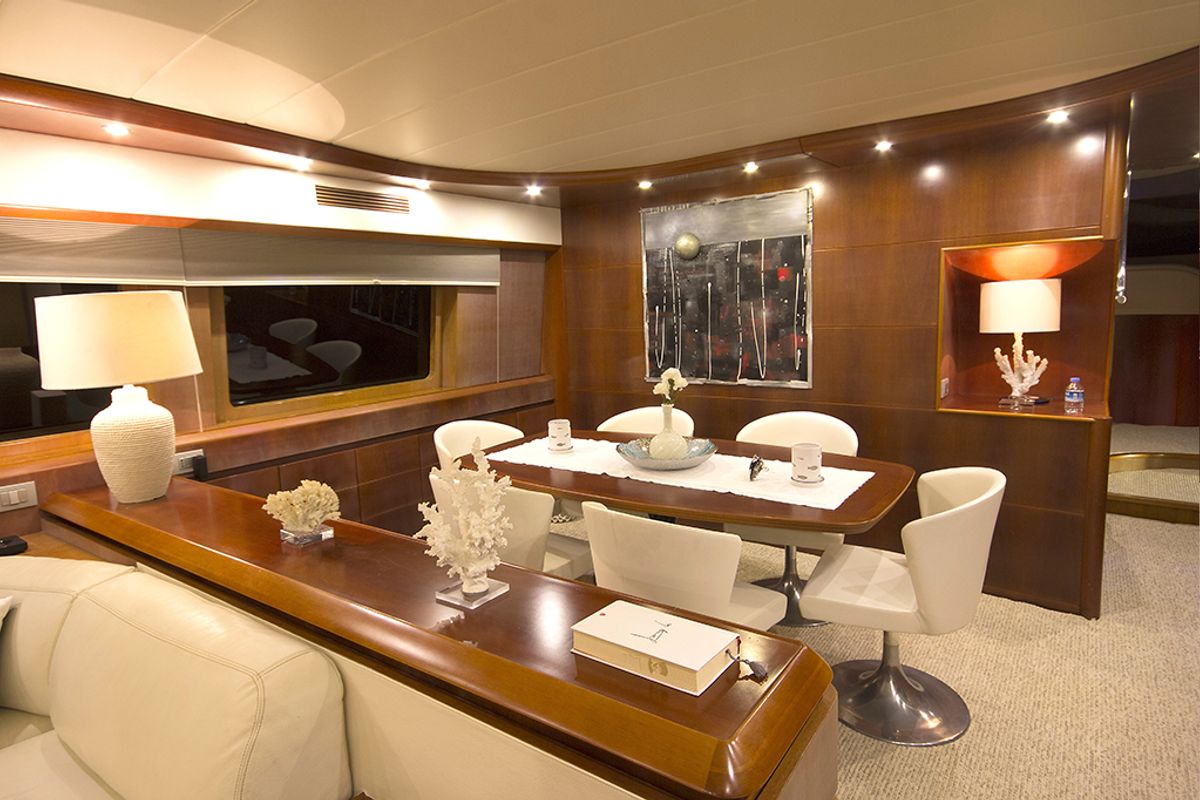 Salon of Caelum, a Maiora - Fipa Group Maiora 24 yacht at Bodrum, Turkey