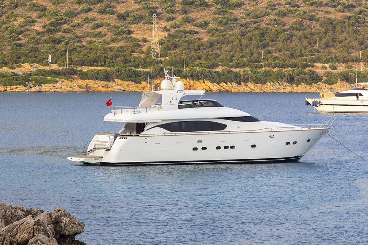 Exterior view of Caelum, a Maiora - Fipa Group Maiora 24 yacht at Bodrum, Turkey