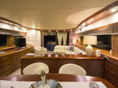 Salon of Caelum, a Maiora - Fipa Group Maiora 24 yacht at Bodrum, Turkey