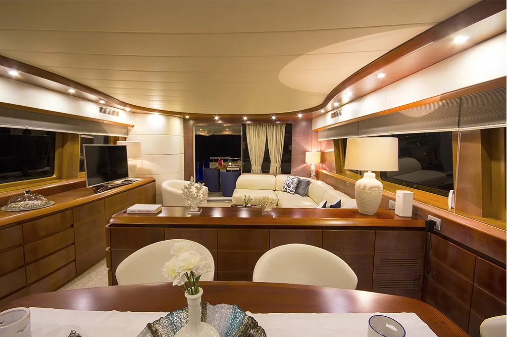 Salon of Caelum, a Maiora - Fipa Group Maiora 24 yacht at Bodrum, Turkey