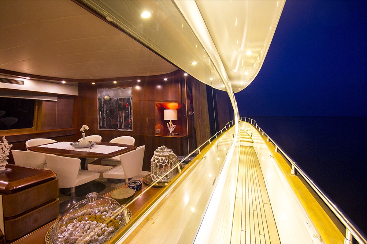 Deck of Caelum, a Maiora - Fipa Group Maiora 24 yacht at Bodrum, Turkey