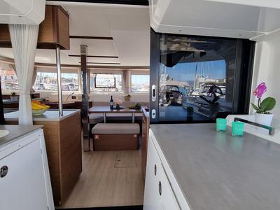 Salon of Magic Point, a Lagoon 46 catamaran at Split, Croatia