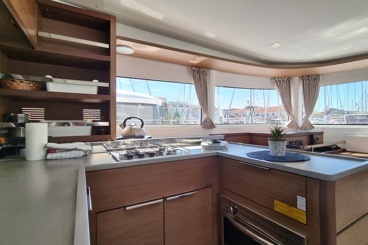 Galley of Magic Point, a Lagoon 46 catamaran at Split, Croatia