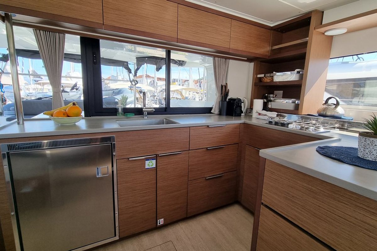 Galley of Magic Point, a Lagoon 46 catamaran at Split, Croatia
