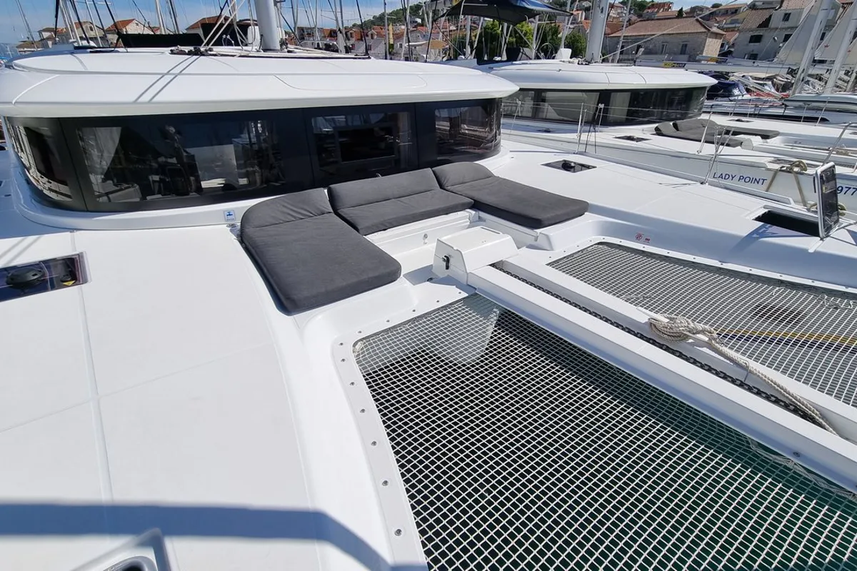 Deck of Magic Point, a Lagoon 46 catamaran at Split, Croatia