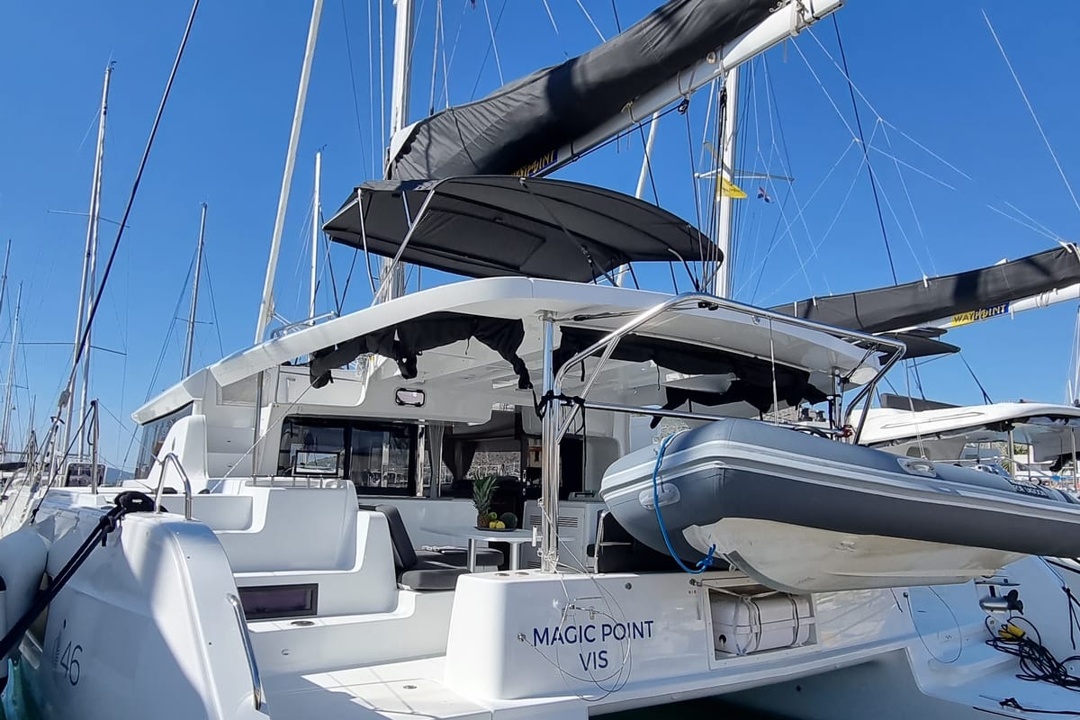 Magic Point, a Lagoon 46 catamaran at Split, Croatia