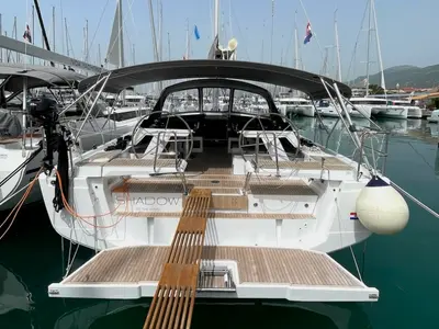 Deck of Shadow of the wind, a Hanse Yachts Hanse 460 sailboat at Grad Kaštela, Croatia