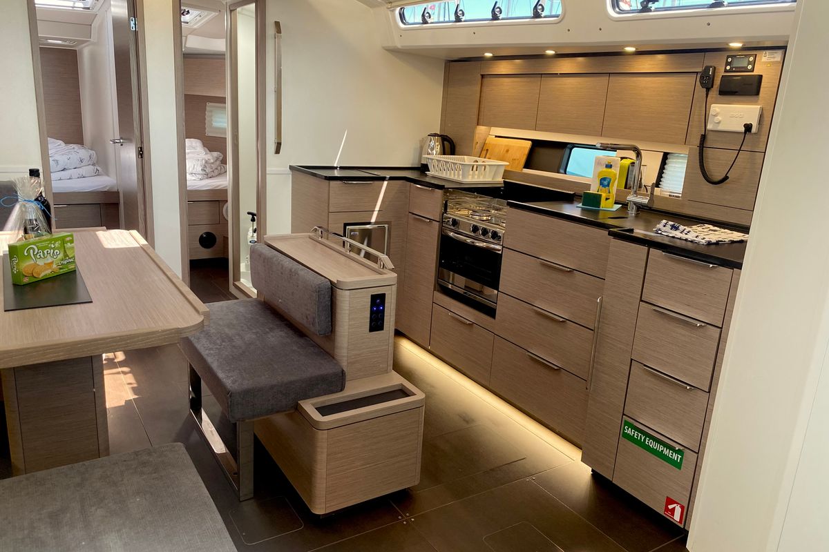 Galley of Shadow of the wind, a Hanse Yachts Hanse 460 sailboat at Grad Kaštela, Croatia