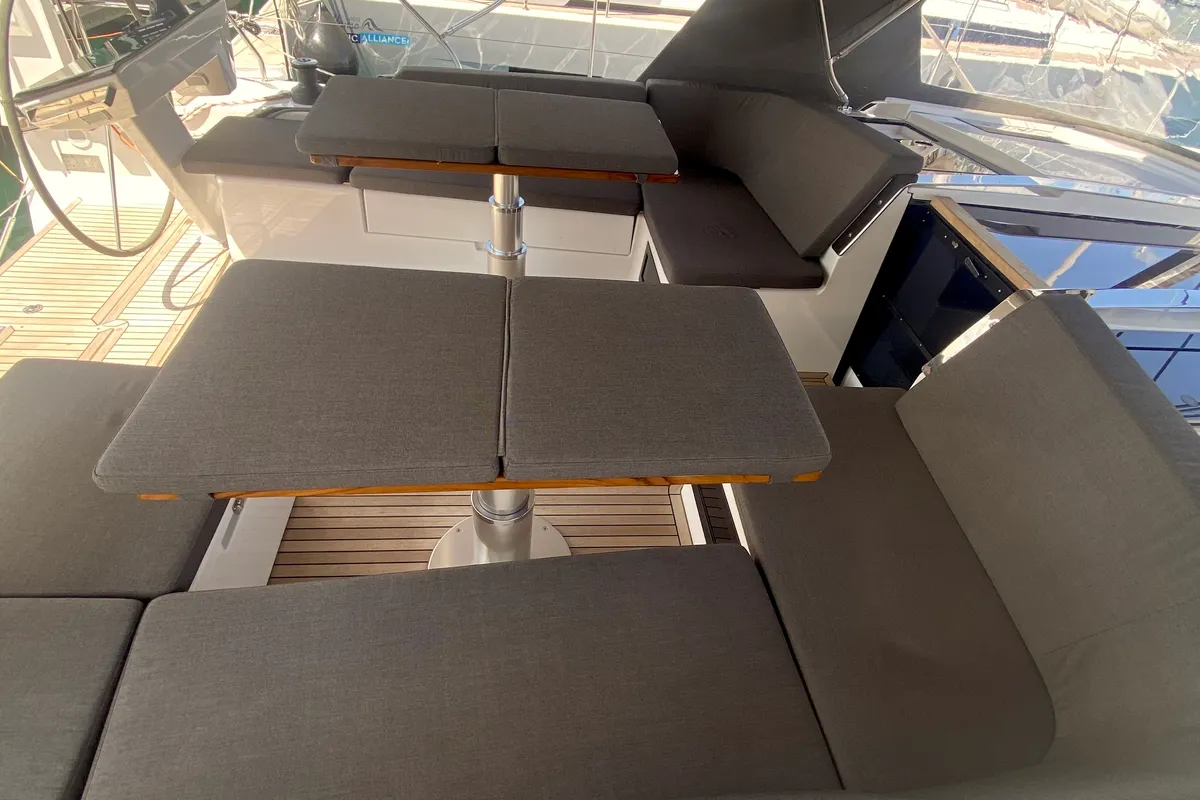 Deck of Shadow of the wind, a Hanse Yachts Hanse 460 sailboat at Grad Kaštela, Croatia