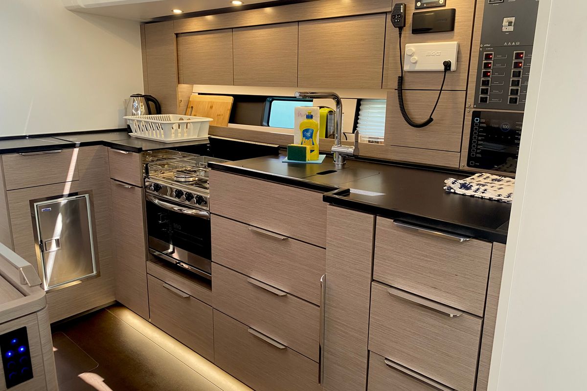 Galley of Shadow of the wind, a Hanse Yachts Hanse 460 sailboat at Grad Kaštela, Croatia