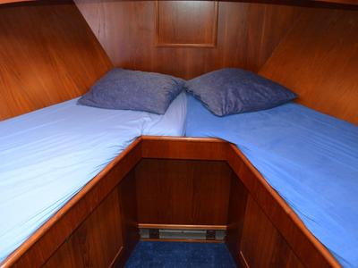 Cabin on Drait 50, a De Drait Classicline 1300 motorboat at Woudsend, Netherlands