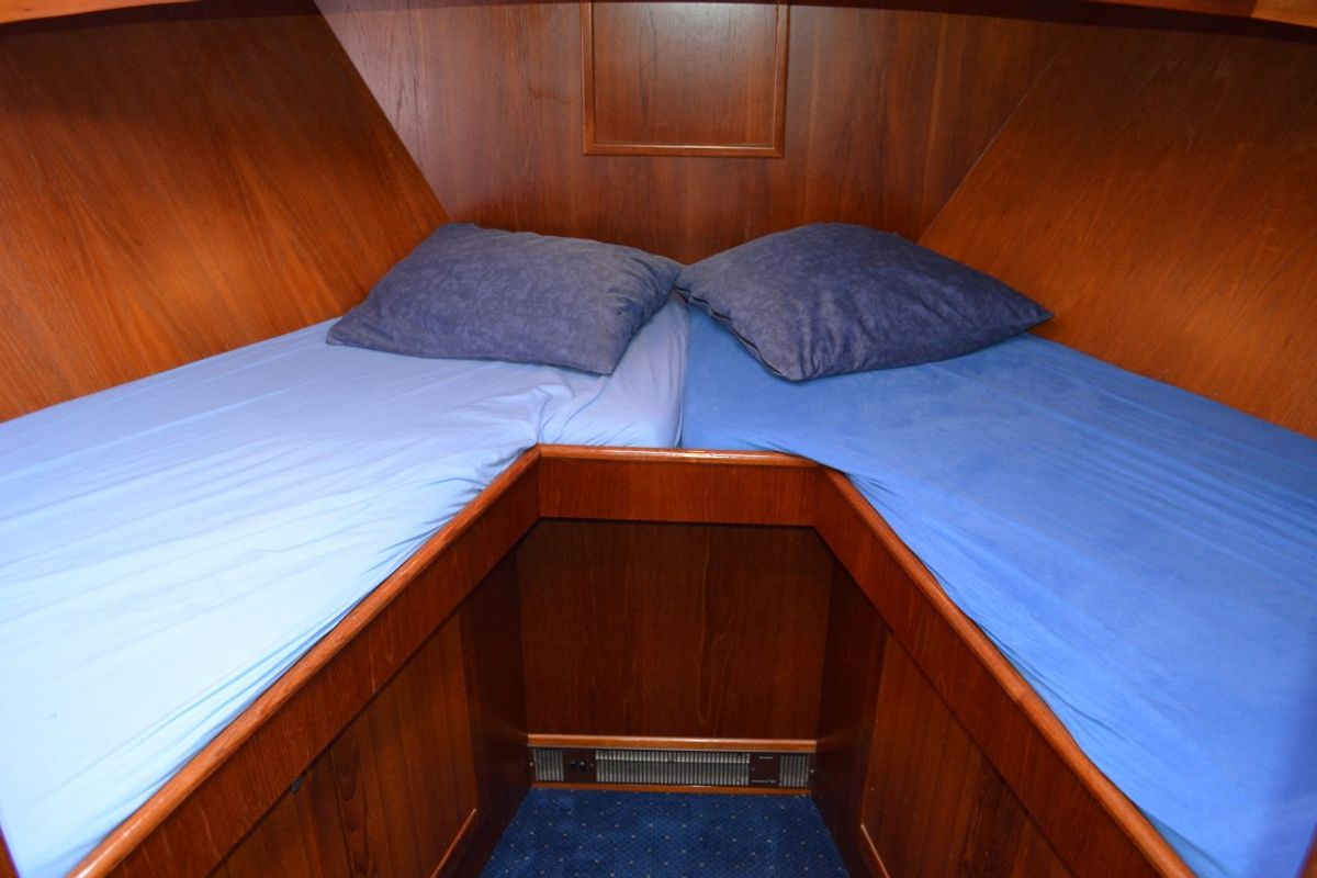 Cabin on Drait 50, a De Drait Classicline 1300 motorboat at Woudsend, Netherlands