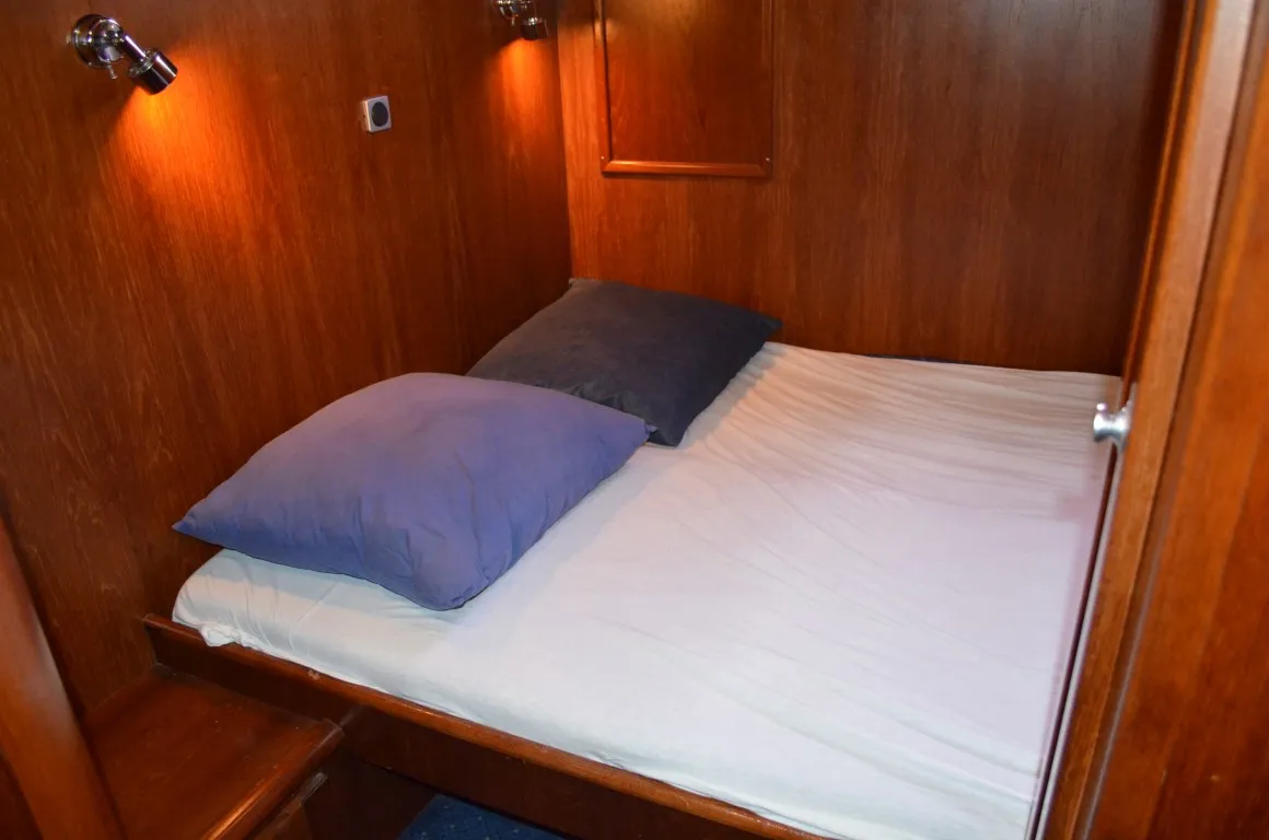 Cabin on Drait 50, a De Drait Classicline 1300 motorboat at Woudsend, Netherlands