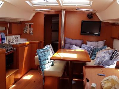 Salon of Sifnos 46.1, a Beneteau Oceanis 46 sailboat at Athens, Greece